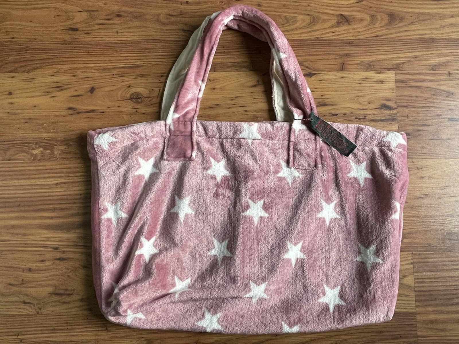Betreffende Overwinnen Onderzoek het XL-tas fluffy fleece "sterren roze" | Shopper | Oversized draagtas
