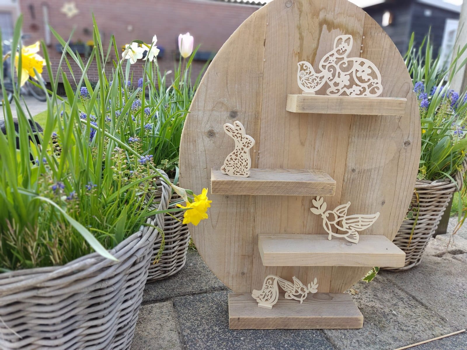 wastafel Azijn Vuil Decoratie vogel hout - groot | Paasdecoratie | Gemaakt Bij Ons